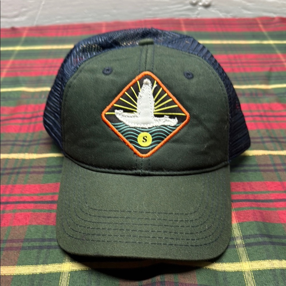 Southern Marsh Green and Blue Trucker Hat with Patch